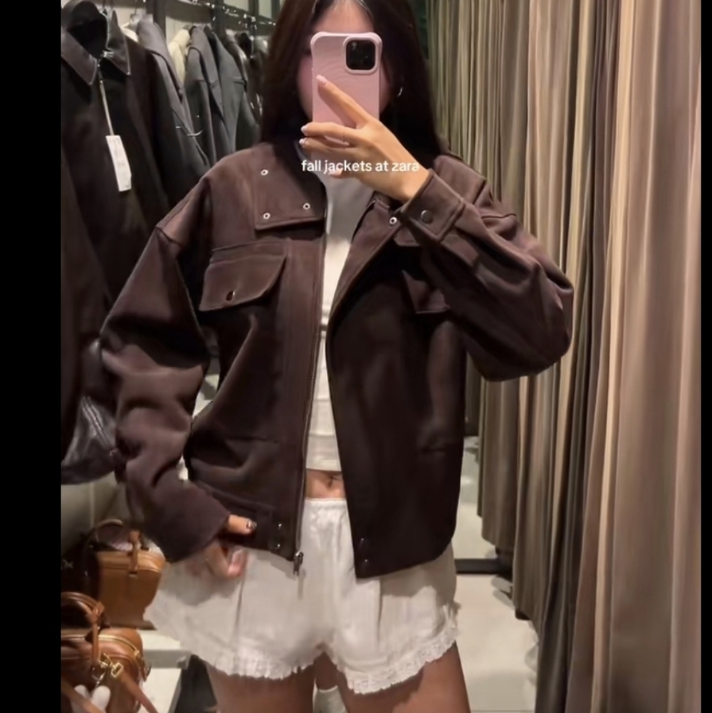 Zara Brown Utility Jacket - Picture 9 of 16